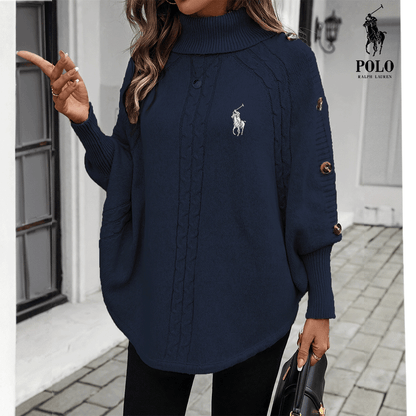 Averin™ RL | Knitted Buttoned Turtleneck Sweater