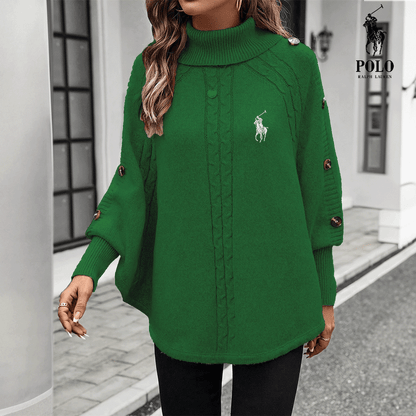 Averin™ RL | Knitted Buttoned Turtleneck Sweater