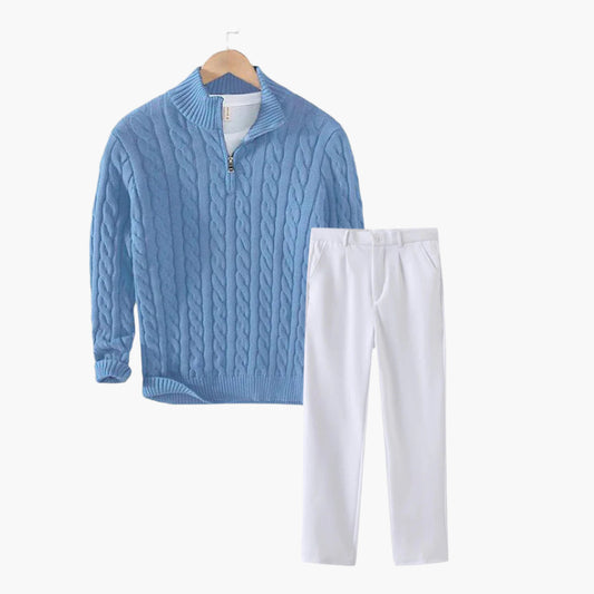 Riviera Stroll™ | Autumn Outfit Set – Sweater & Pants