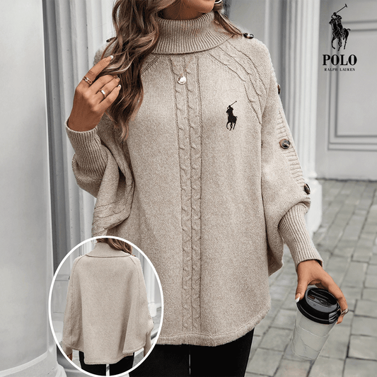 Averin™ RL | Knitted Buttoned Turtleneck Sweater