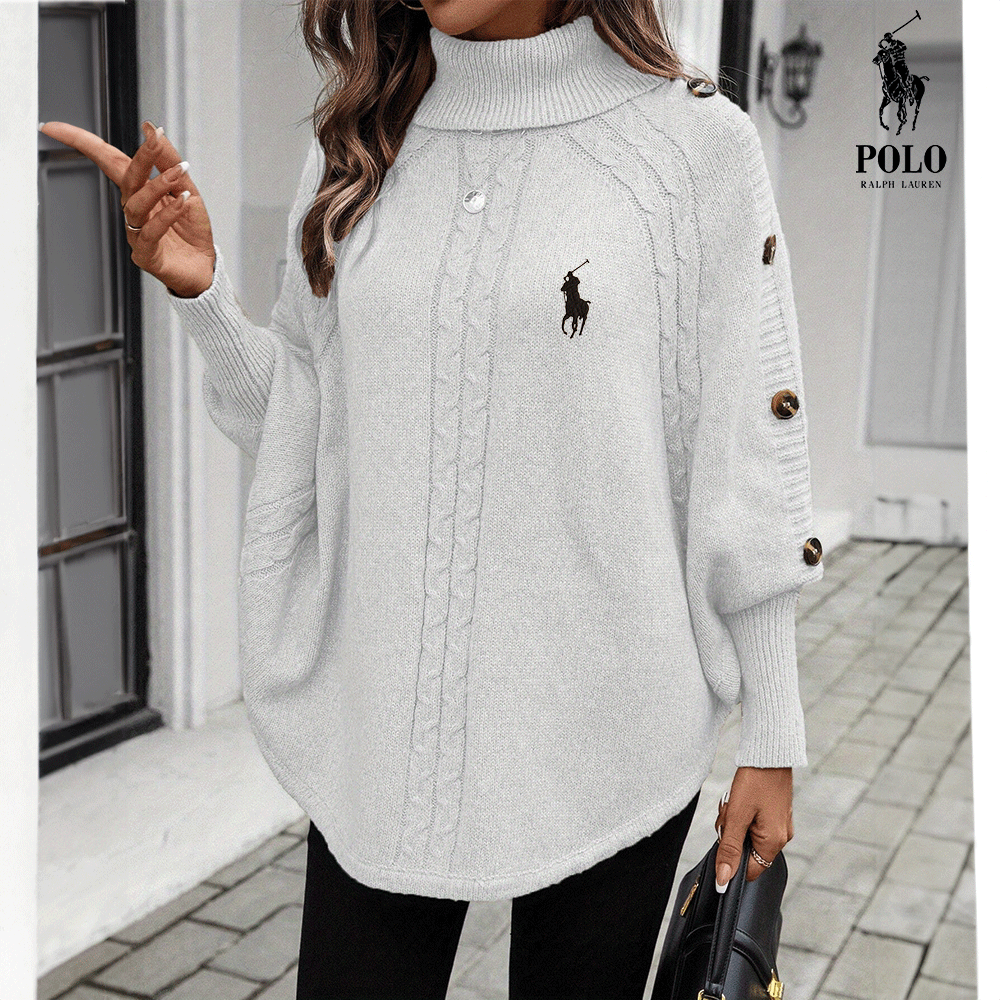 Averin™ RL | Knitted Buttoned Turtleneck Sweater