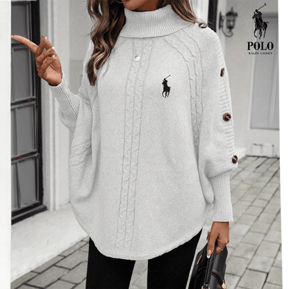 Averin™ RL | Knitted Buttoned Turtleneck Sweater