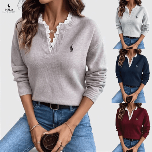 Seraphine™ RL | Lace V-Neck Sweater